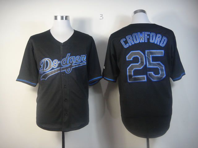 Men Los Angeles Dodgers #25 Crawford Black MLB Jerseys->los angeles dodgers->MLB Jersey